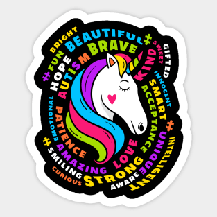 autism unicorn autism awareness Sticker